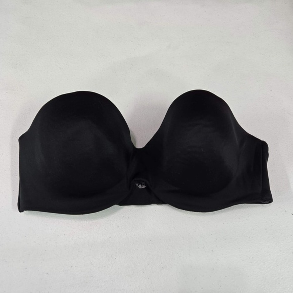 Curvy Couture Women Bra 38D Black D1290 T Shirt Underwired NO STRAPS
